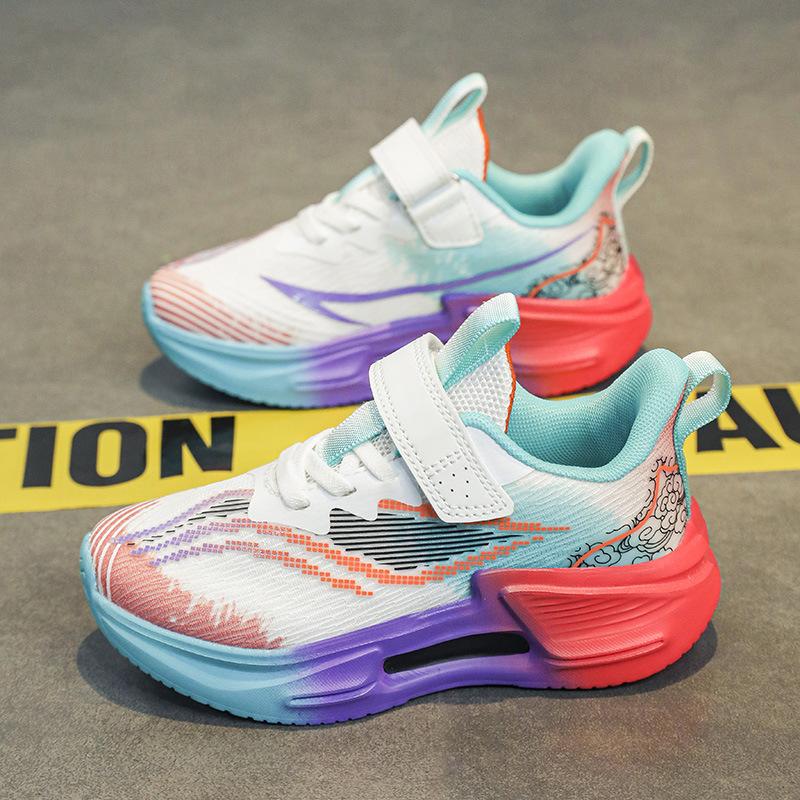 Jogging Shoes Cushion 2025 Spring New Soft-soled Mesh Sneakers Boys and Girls Children Running Shoes Medium and Large Children
