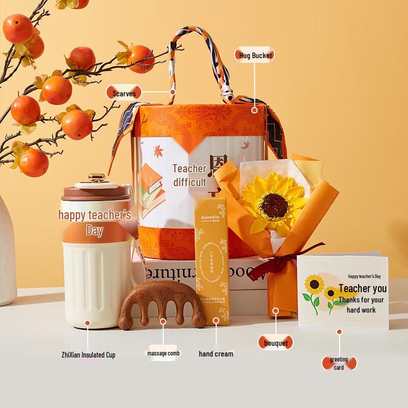 Teacher s Day Orange Gift Set with Thermos & Essentials 015