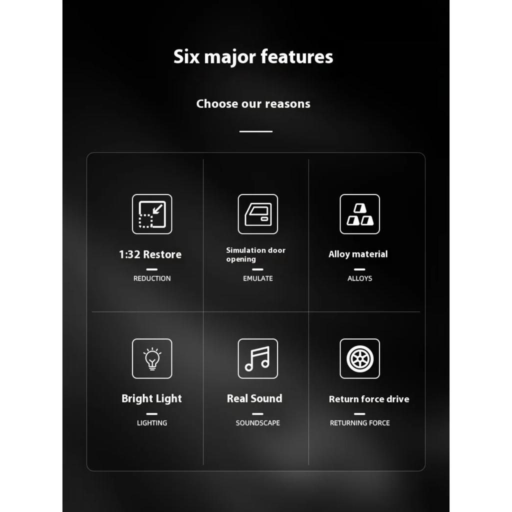 1/32 Metal Die Cast Dodge SRT Tomahawk Track Edition Car Model Simulation Sound Light Children's Toy Ornaments Halloween Gift