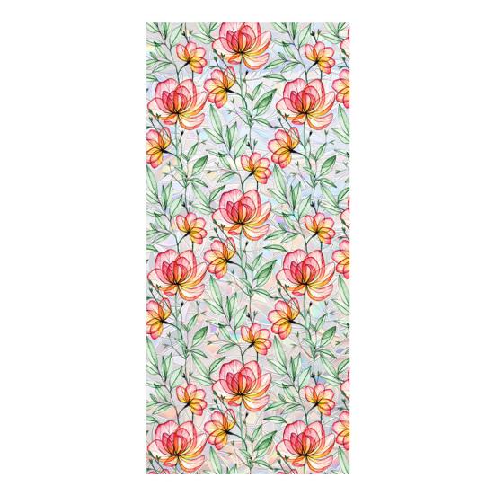 Window Privacy Film Wildflower Decorative Static Cling Vintage Floral Butterfly Window Stickers Non-adhesive Easy Care Decals for Home Kitchen Living