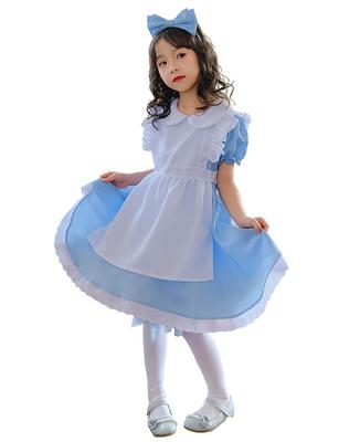 [RPFLQ] Alice Mädchen Maid Kostüm Prinzessinnenkleid Cosplay Halloween Kostüm Schürze Kurze Ärmel Kinder Kinder Mädchen Kostüm Niedlich Moe Beliebt Veranstaltungen