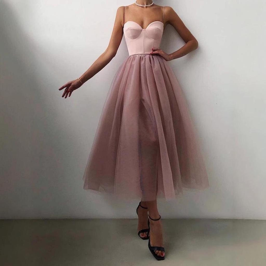 Nuevo Vestido de Malla Multicolor con Tirantes Espagueti para la Moda Femenina de Primavera/Verano