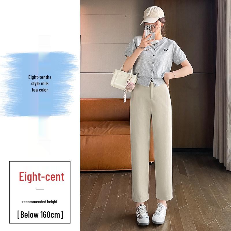 

Ice Silk Women s Slimming Drape Pants – Summer Lightweight, Loose Fit, Narrow Wide Leg, Nine-Minute Length L