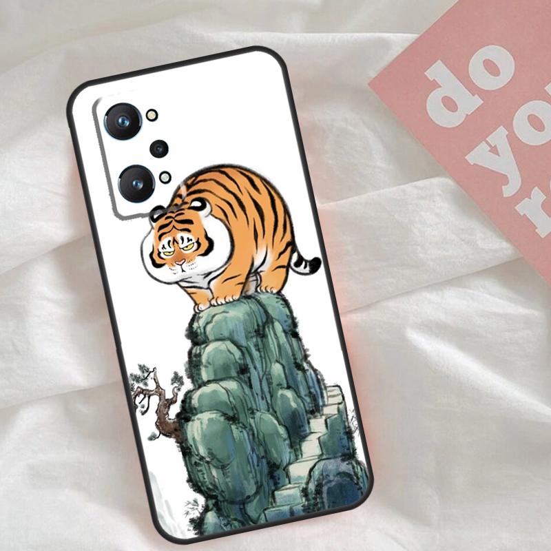 Мультяшный толстый тигр Чехол для Realme GT7 Pro GT6 C75 C65 C67 C61 C53 C55 C51 C35 C63 C71 15 11 12 13 14 Pro Plus Realme C65 4G