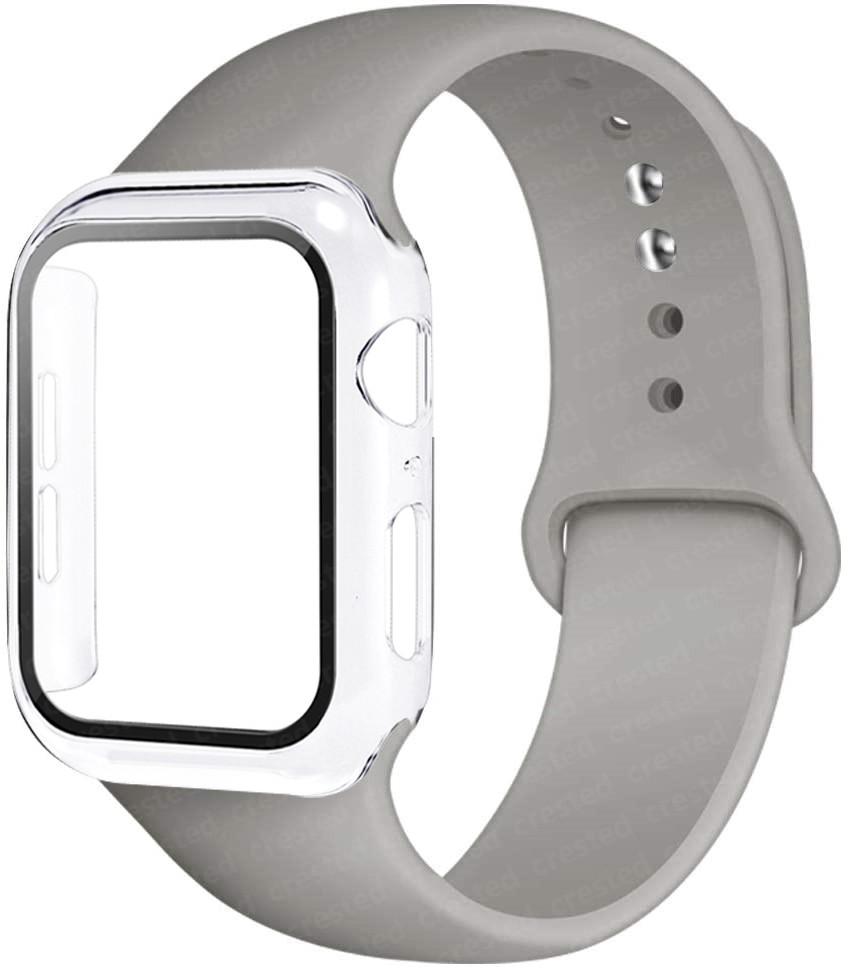 For Apple Watch Bands 46mm 44mm 41mm 40mm 45mm 42mm Silicone Correas Bracelet Iwatch Series 10 9 8 7 6 SE 3 11 Glass+Case+Strap
