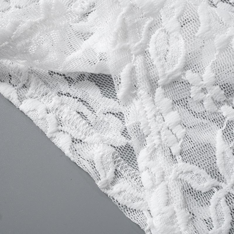 Fashion Design Mesh Stitching Lace Micro-permeable Culottes Women