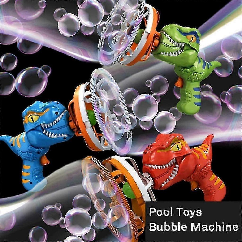 Handheld Electric Bubble Machine Featuring Fan-Powered Dinosaur Design