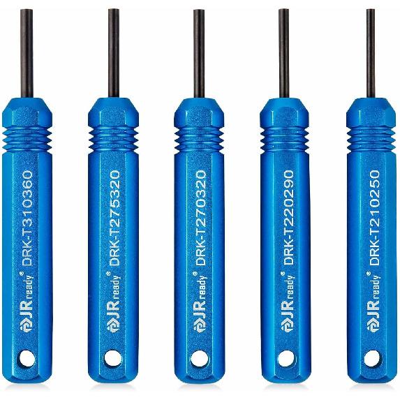 JRready ST5228 Nástroje pro vyjímání, Sada nástrojů pro demontáž pro konektory JST/AMP .062" /Molex .062" & .093” s kolíky a dutinkami, Trubičky pro samčí a samičí konektory