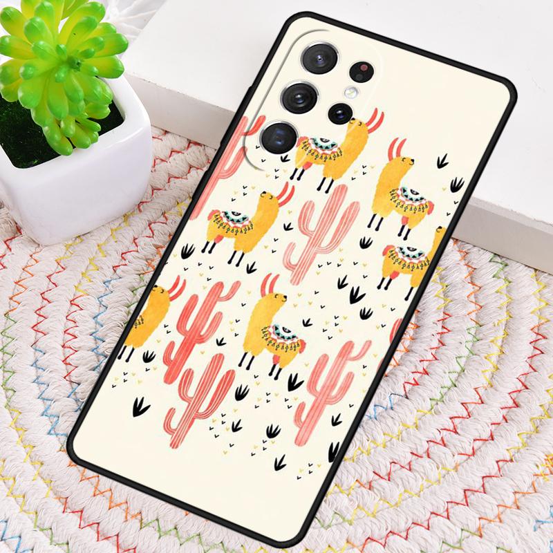 Kawaii Cute Llama Alpaca Silicone Phone Case For Samsung Galaxy note 10 pro S26 S25 S24 S23 S22 S21 Plus S25Ultra Capa Cover