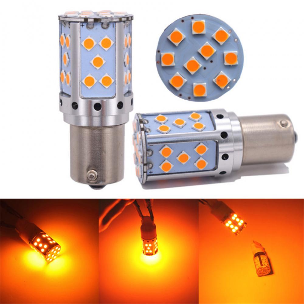2Pc No Hyper Flash 21W Amber Bau15S 7507 Py21W 1156Py Led Bulb Turn Signal Light