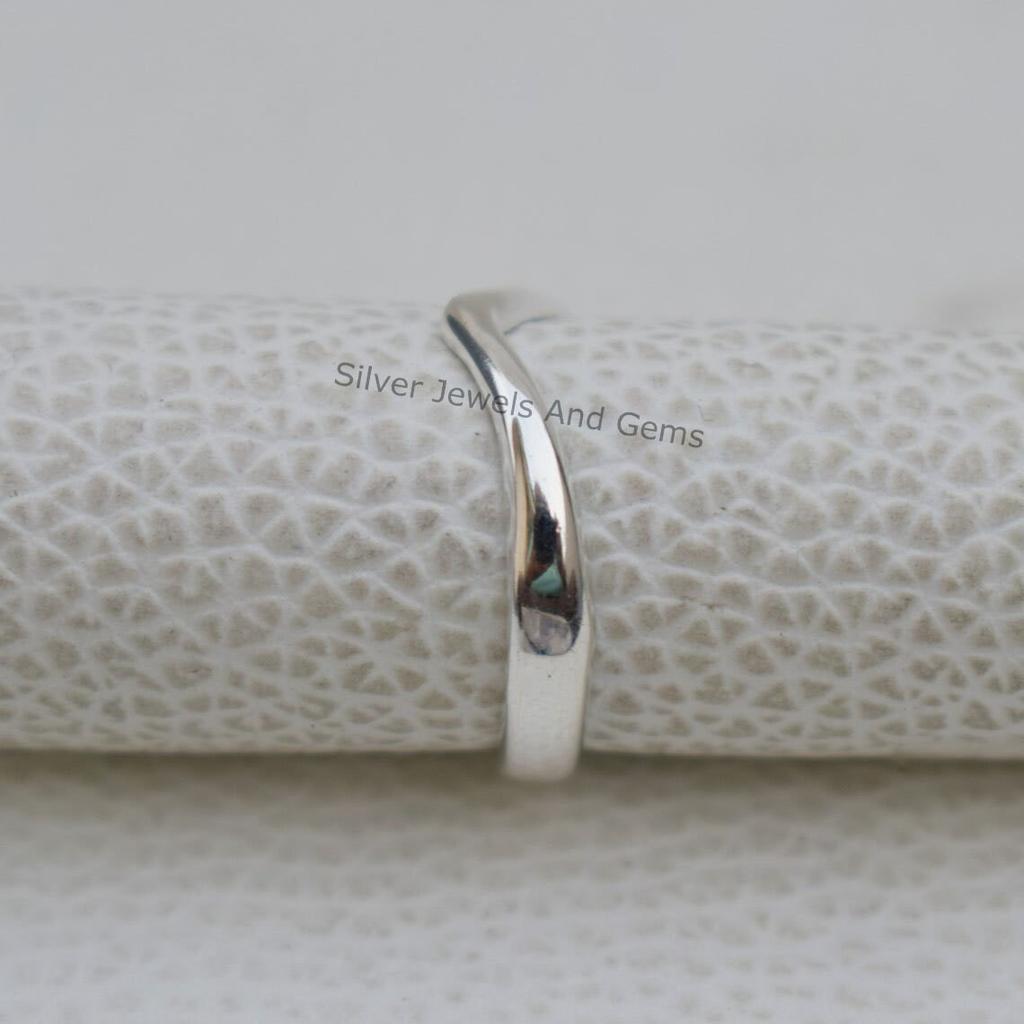 Sterling Silver Chevron Ring, Handmade Stackable Thumb Ring
