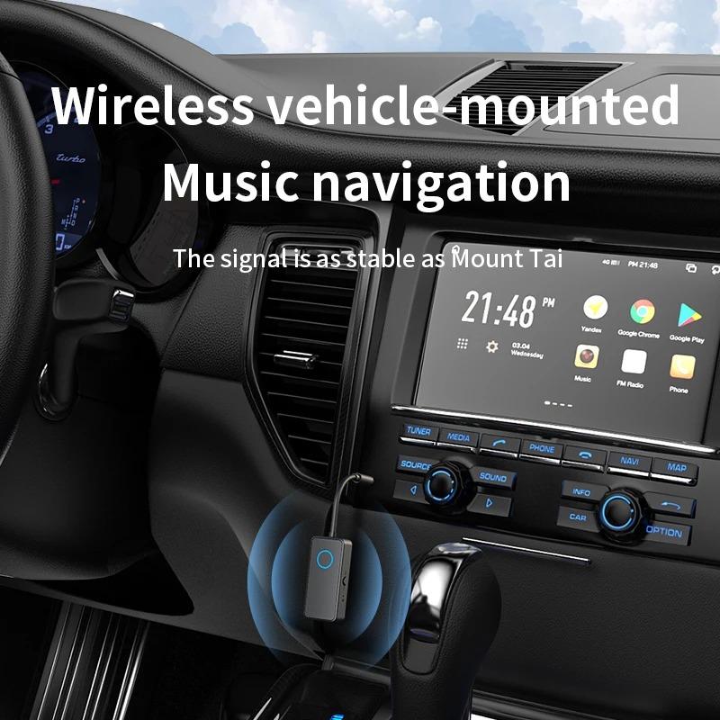 Bluetooth 5.4 Empfänger Sender 2-in-1 Drahtloser Bluetooth 3,5mm Aux Audio Adapter Mikrofon für Flugzeug TV Auto Laufband
