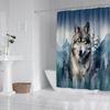 1 Stück Aquarell-Wolfsmuster bedruckter Duschvorhang, wasserdicht und waschbar, mit 12 Haken, Badezimmerdusche, Badewanne, Heimgebrauch