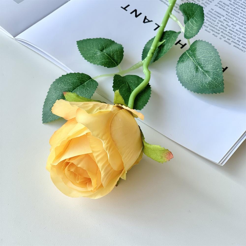 Artificial Pink Rose Flower Valentine's Day Wedding Bridal Photography Props Home Decoration Simulation Silk Rose Bouquet