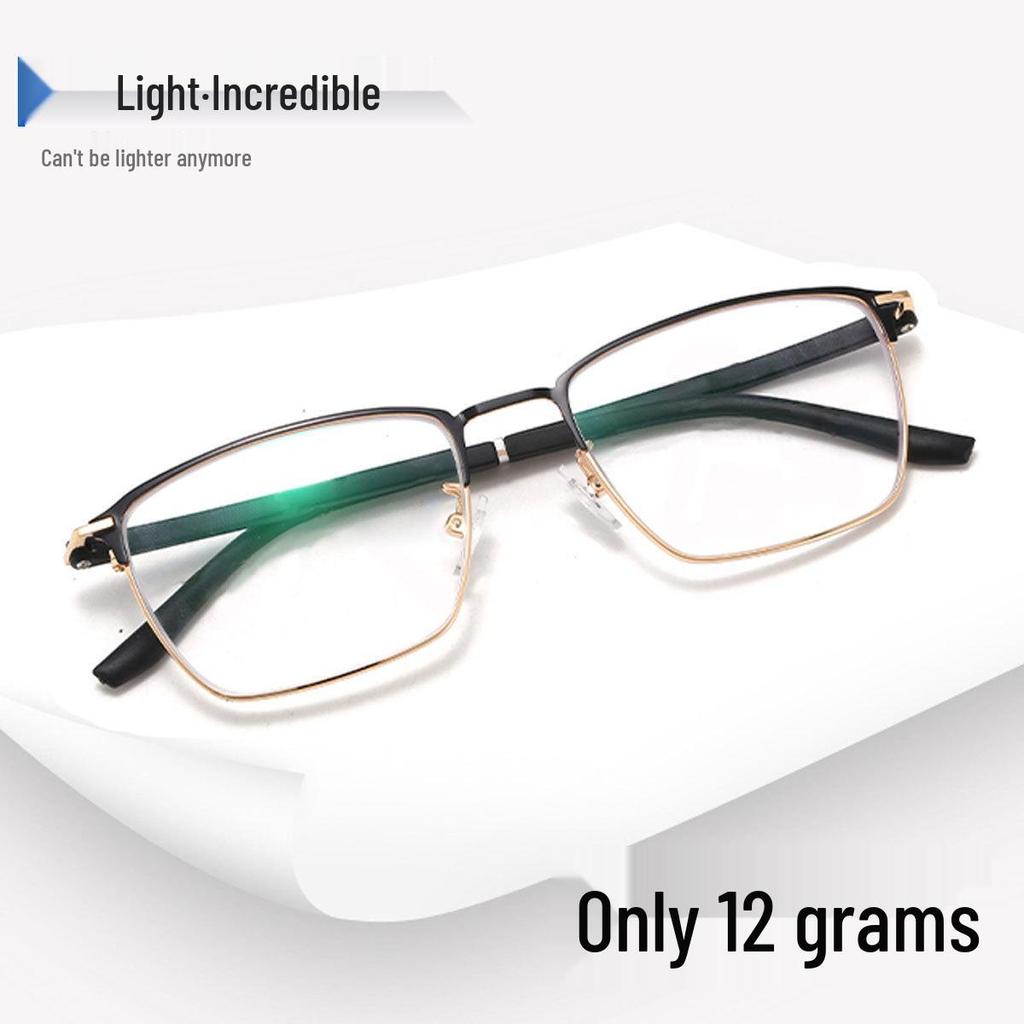 3007 Men's Retro Full-Rim Eyeglasses: Plastic/Steel Myopia Frame with Metal Half-Titanium Design