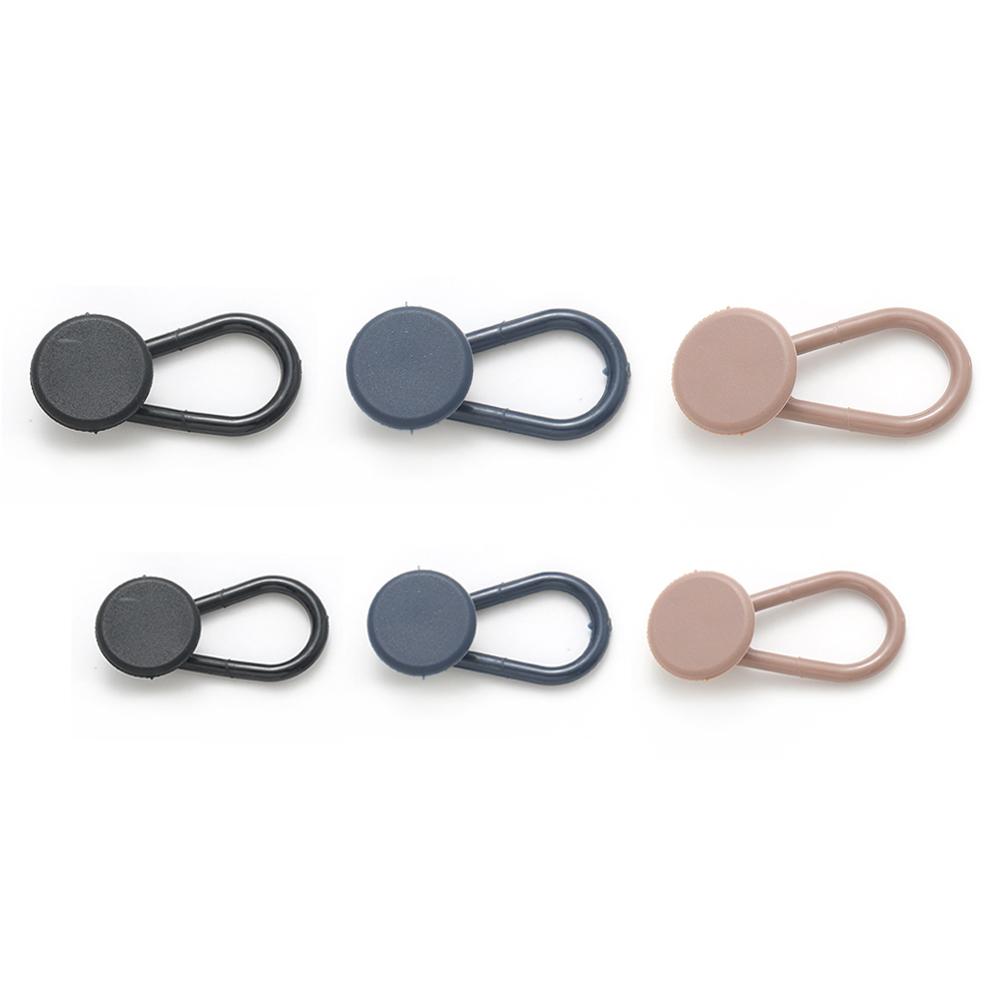 Household DIY Adjustable Pants Button No-Sew Waist Expanding Buckle Retractable Button In Khaki/Blue/Black