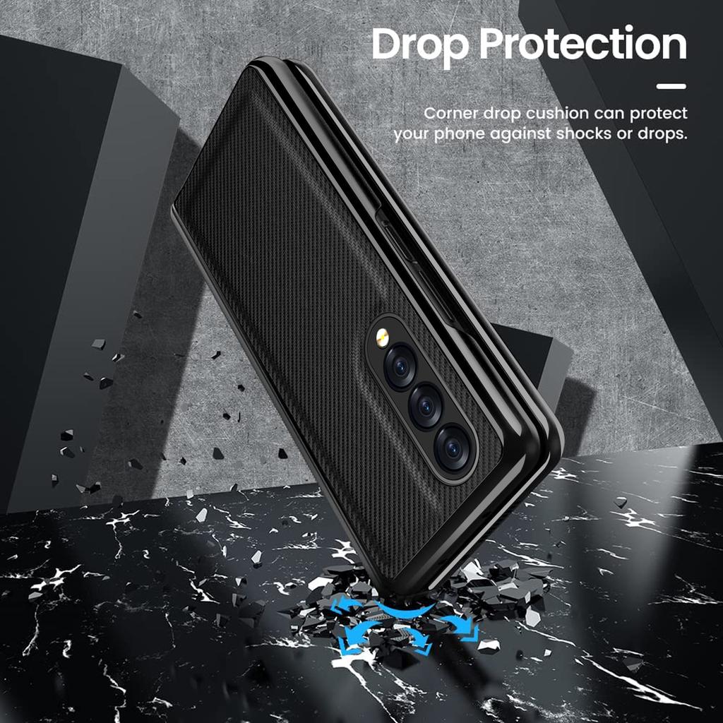 Shockproof Glass Protector Film Case For Samsung Galaxy Z Fold4 5g Fold 4 Fold2 Fold3 Fold 3 2 Carbon Fiber Matte Cases
