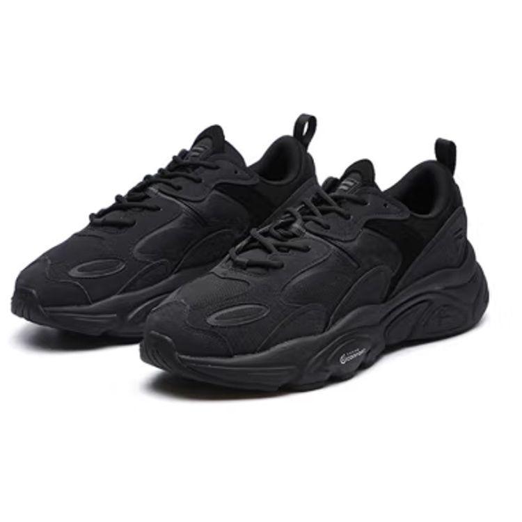 Fila Mars 2.0 Fabric Synthetic Leather TPU Sports Retro Round Toe Lace-Up Shock Absorbing Non-Slip Wear-Resistant Low-Top Casual Shoes F12M131116FBK