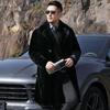 Coat Men's Autumn and Winter Thickened Long Men's Imitation Leather Casual Jacket