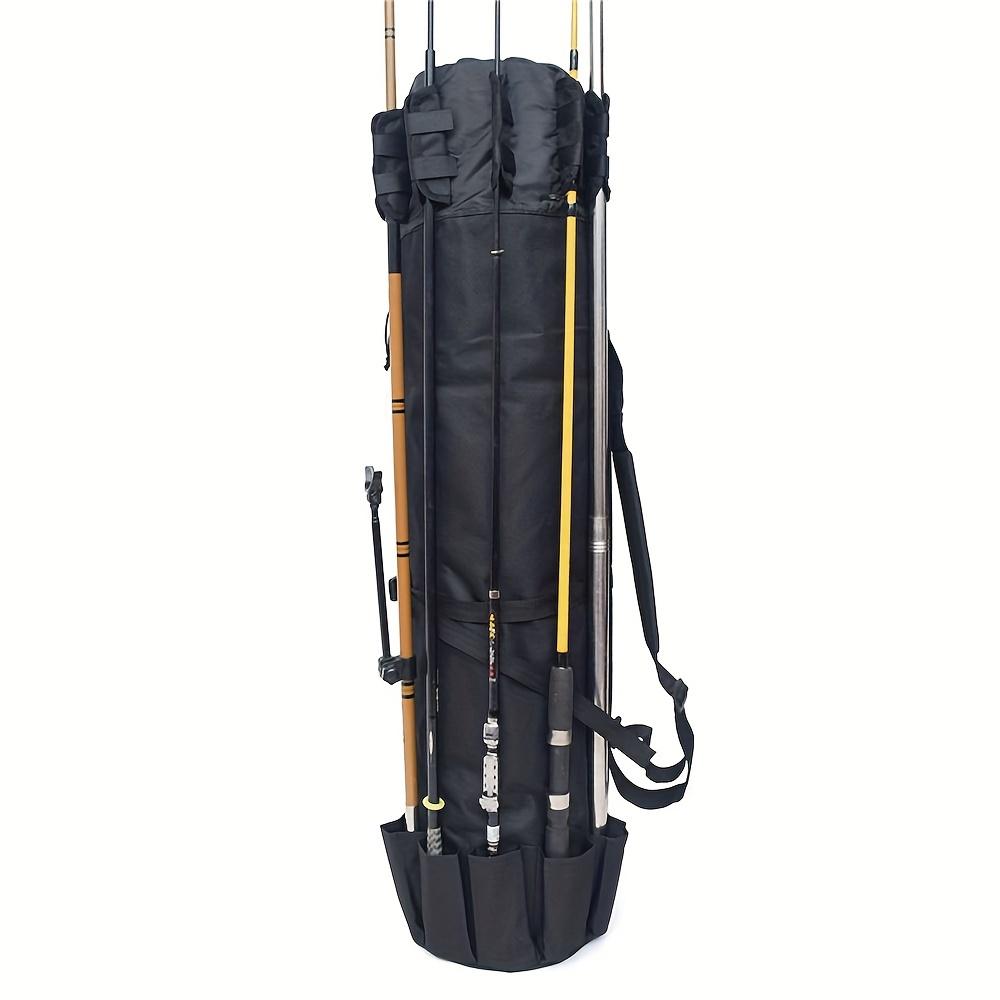 Green fishing rod bag, durable folding fishing gear handbag, multi-functional large-capacity high-quality fishing rod box.