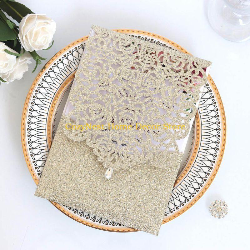 92MF Cut Glitter Greeting Card 10pcs/set Birthday Card Message Cards Accessory