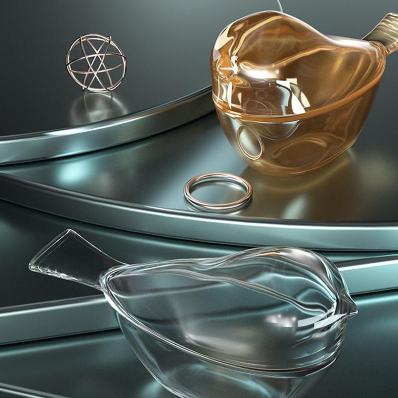 12*7*7cm1pc amber glass bird jewelry storage jar,dressing table earring ring sorting Nordic style storage box.