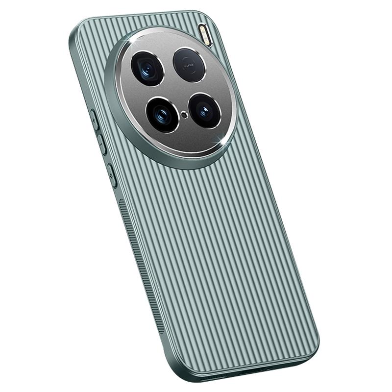 

For vivo X100 Ultra 5G Cell Phone Case PC+TPU Metal Lens Frame Anti-Shock Cover Green