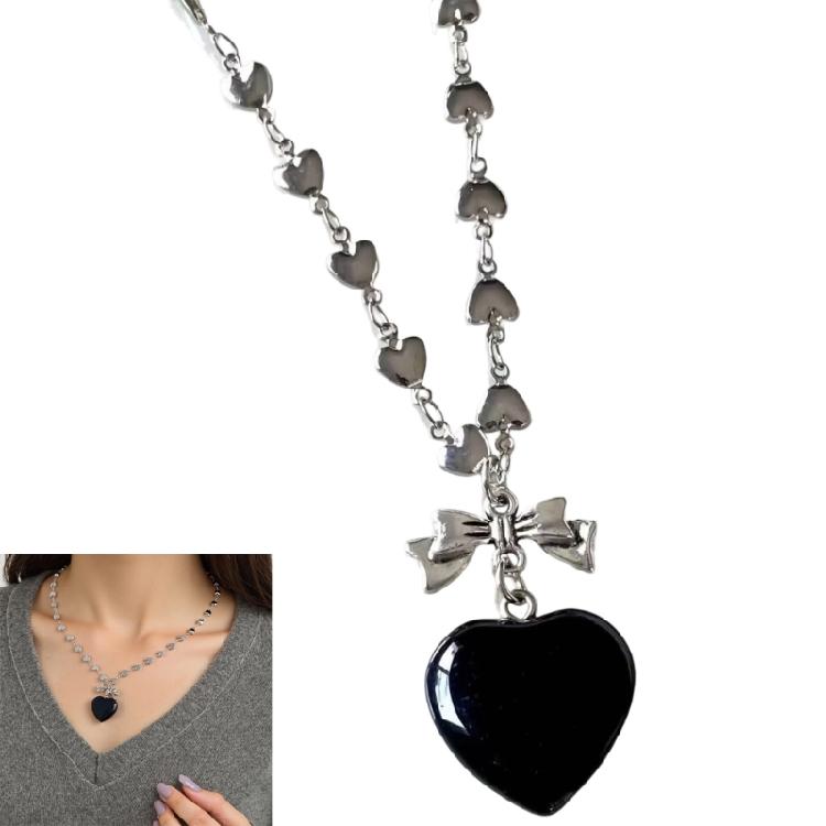 Elegant Heart Necklace Polished Alloy Jewelry Versatile Elegant Clavicle Chain Accessory For Dates Event Presents