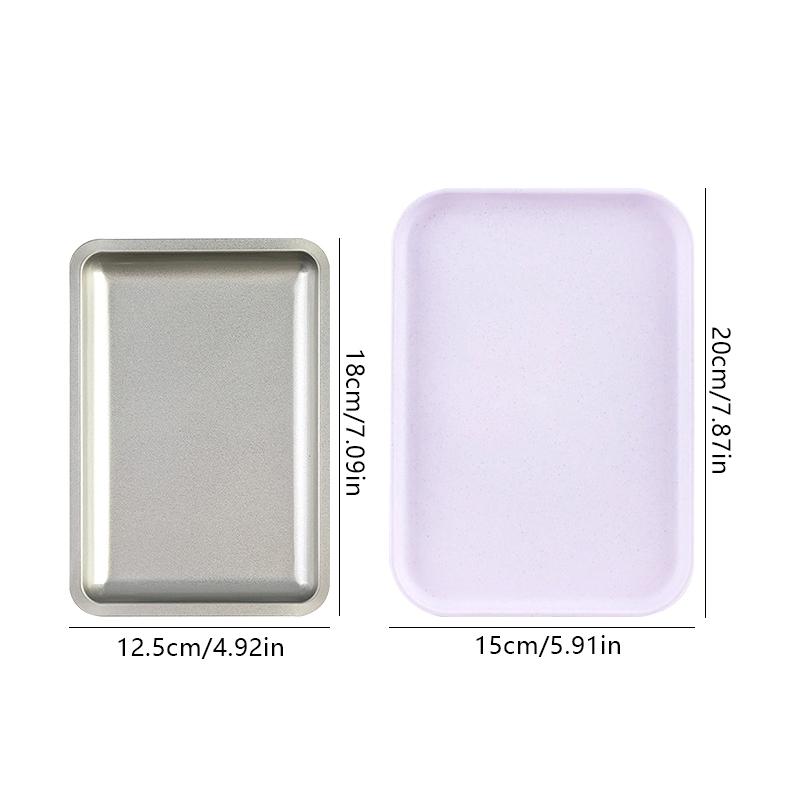1Pc Square Stainless Steel Cosmetic Storage Tray Nail Art Equipment Plate Tools Dental&False Nails Nail Decorations Display Tray