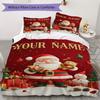 Custom Name Christmas Bears Gifts Bedding,Quilt Set Quilt Cover Pillowcase Home Birthday Gift(1 * Duvet Cover + 2 * Pillowcase, Without Core)_lx