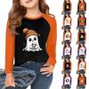 Kids Halloween Print Long Sleeve T-Shirt Casual Round Neck Top for Party and Daily Wear