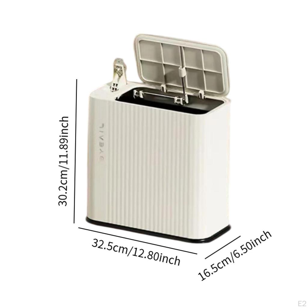 Slim Garbage Can Bathroom Bin with Lid Trash for Living Room