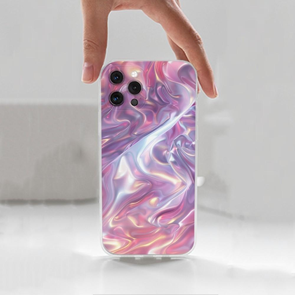 Rainbow Holographic Phone Case For iPhone 16,15,14,13,12,11 Plus,Pro,Max,XR,XS,X,7,8 Plus,SE,Mini,Transparent,Silicone Case