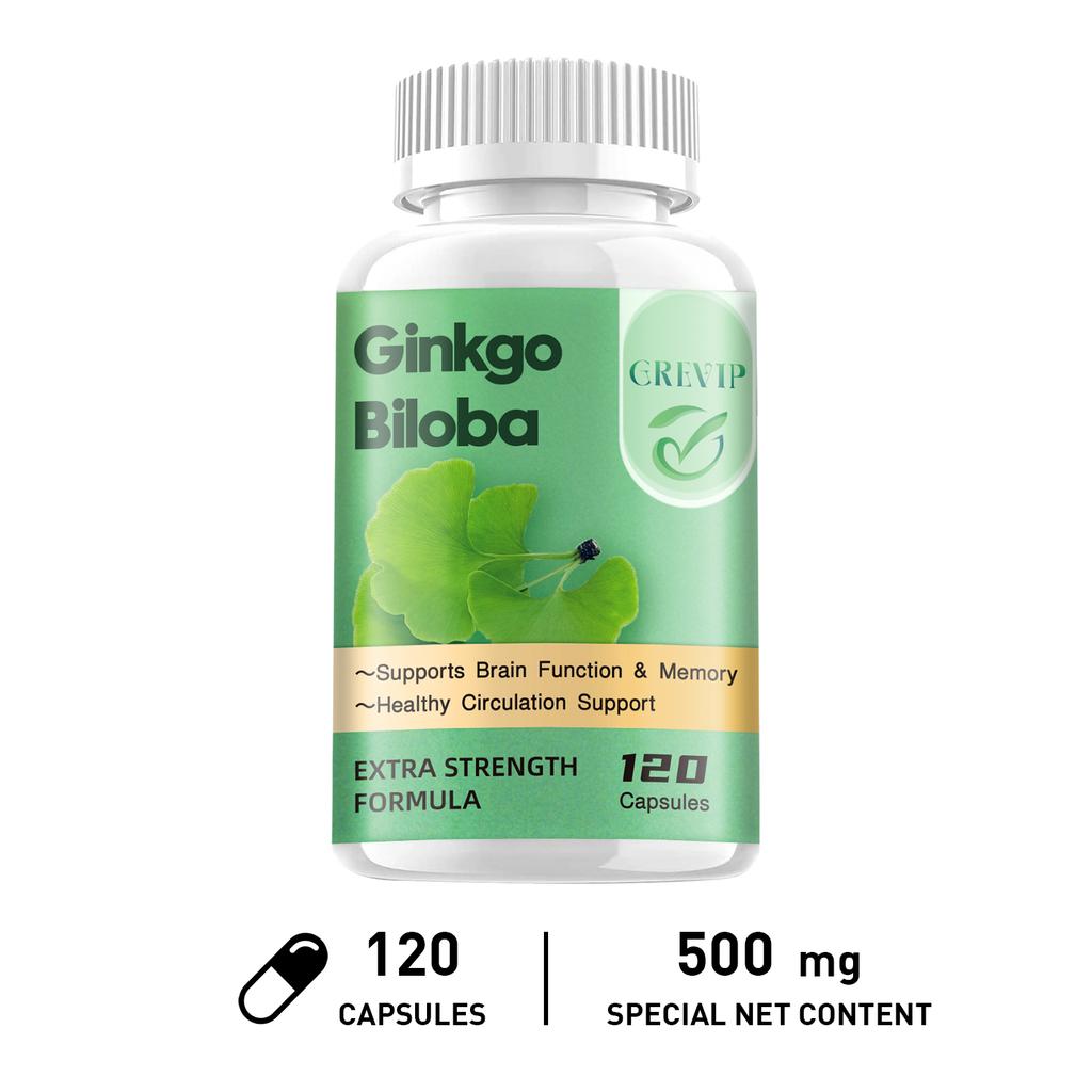 CREVIP Ginkgo Biloba Nahrungsergänzungsmittel, Enthält Ginkgo Biloba Extrakt, Unterstützung für den Alltag, Nahrungsergänzung