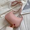 Nieuwe Mode Retro Handtassen Effen Kleur Leer Schoudertas Onderarmtas Casual Dames Handtassen