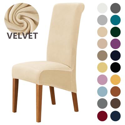 1/2/4/6 adet Kadife Kumaş Büyük Yemek Sandalyesi Kapak Xl Boyutu Sandalyeler Için Slipcover Uzun Arka mutfak sandalyesi Kapakları Elastik Streç