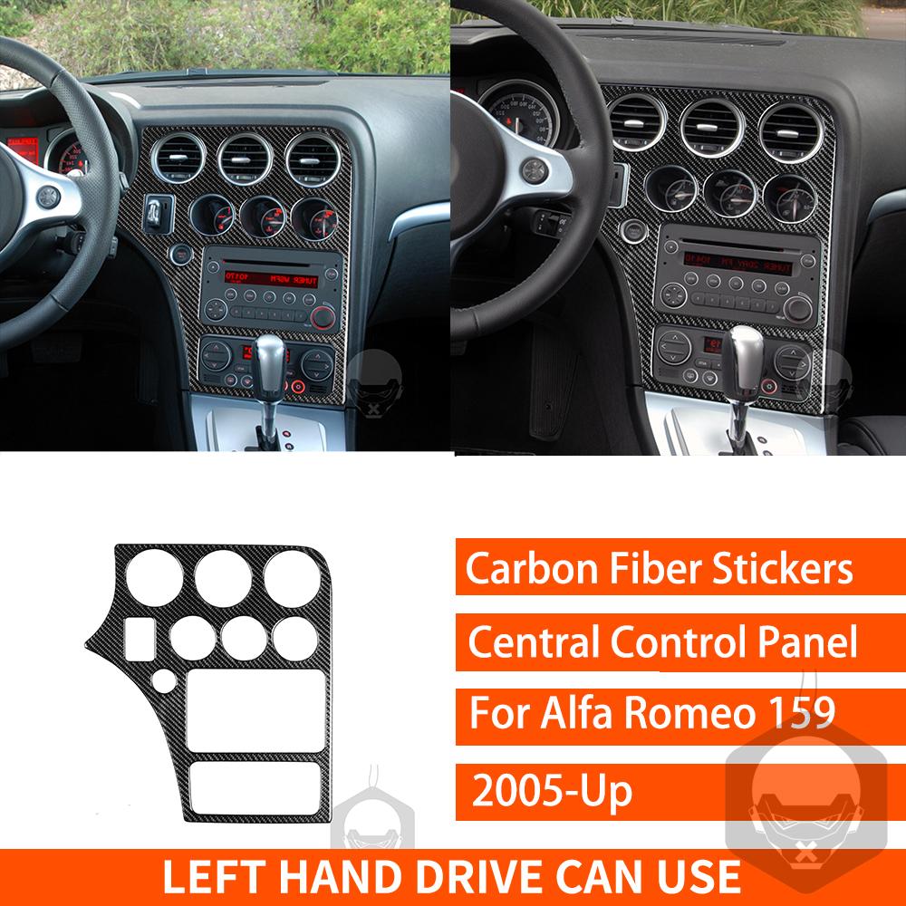 For Alfa Romeo 159 2005- Real Carbon Fiber Sticker Brera Spider Dashboard Gear Shift Panel Car ide Decorative Accessories