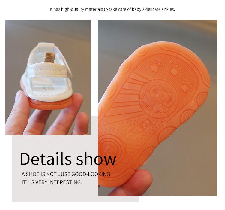 Sandale de vară pentru bebeluși: Pantofi cu Talpă Moale, Antiderapanți, Anti-Lovire pentru Bebeluși 0-12 Luni