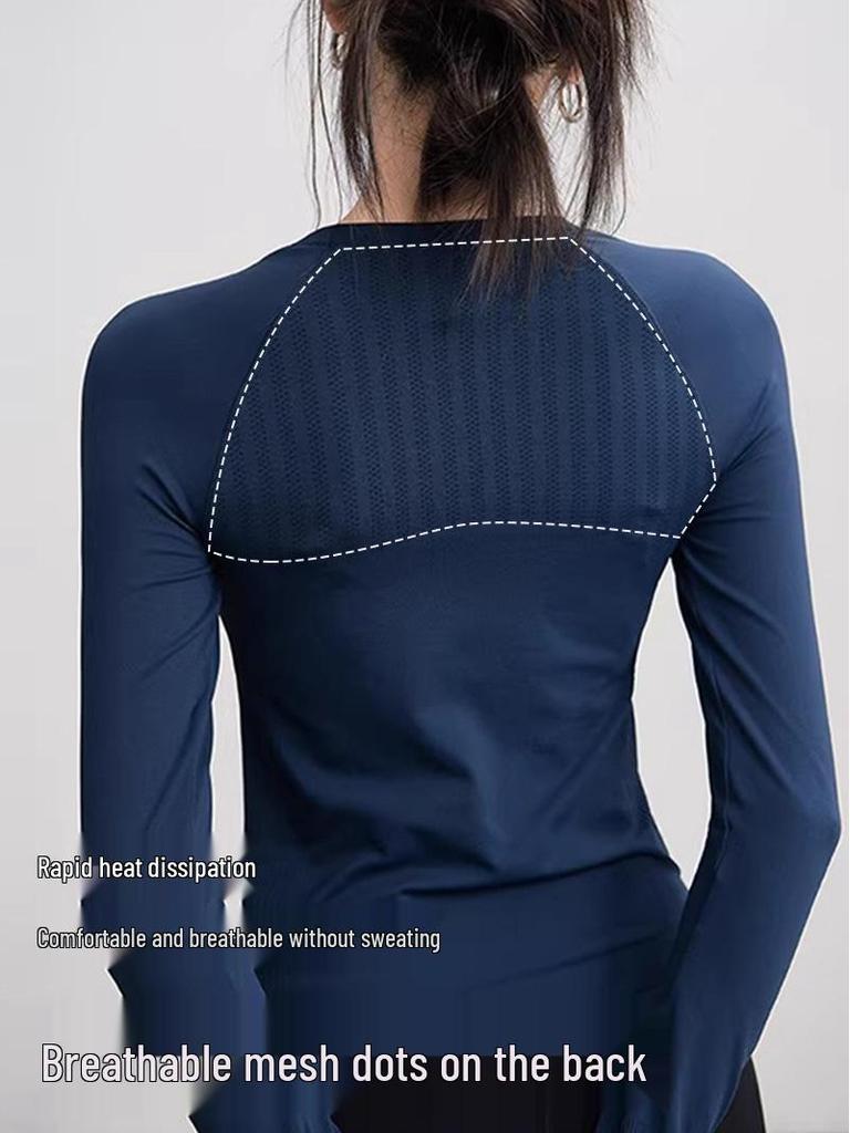 2025 Women's Slimming Breathable Quick-Dry Long Sleeve Yoga Running Top