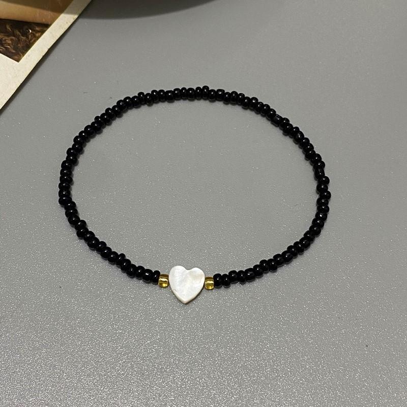 Small Glasses Beads Bracelet for Girl Women Nature Shell Love Heart Hand Jewelry Gift for Friend