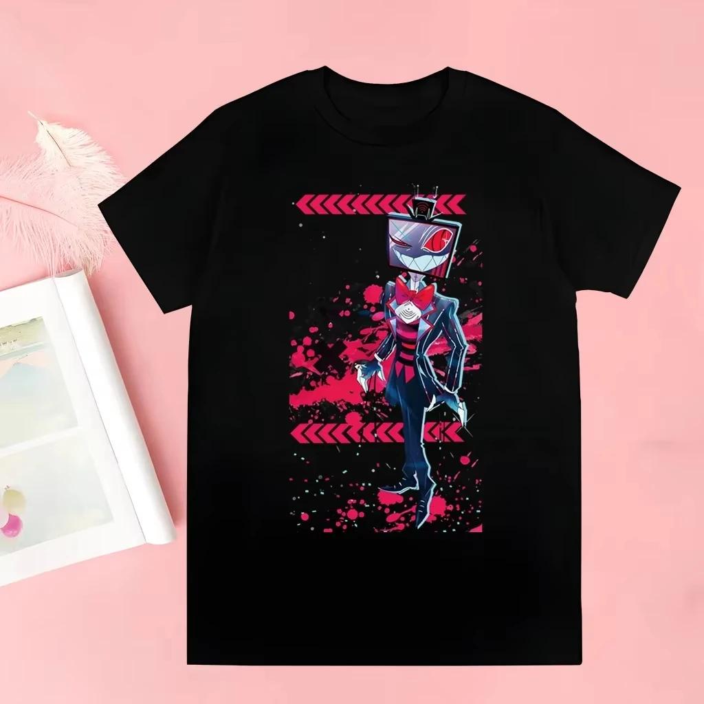 Sleeve T Shirt Cool Cartoon Casual T-shirt Streetwear Tops Hazbin Hotels Alastor Harajuku Tshirt Aesthetic Clothes Oversize Tees
