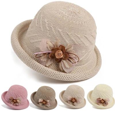 Spring Summer Retro Women's Hats Fedoras Flower Women Wedding Fascinator Hat Adult Bowler Sun Hats Classic Version Chapeau Cap