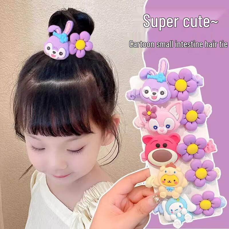 Children's Colorful Cartoon Hair Ties - Cute Strawberry & Bear Designs | Gentle on Hair