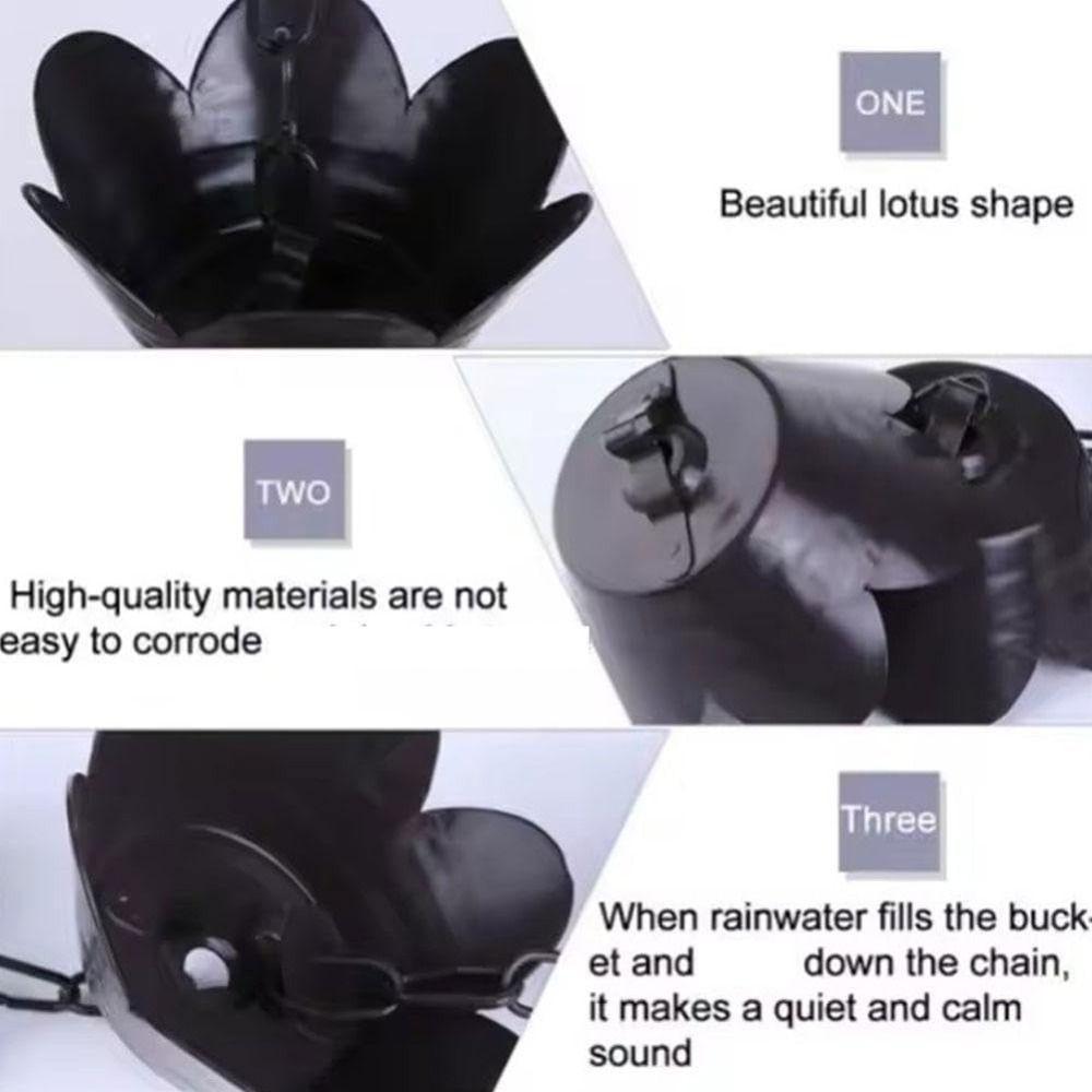 Gutter Rain Chain Adjustable Divert Water Rain Chain Cup Outdoor Metal Replacement Lotus Shape Rain Catcher Chain