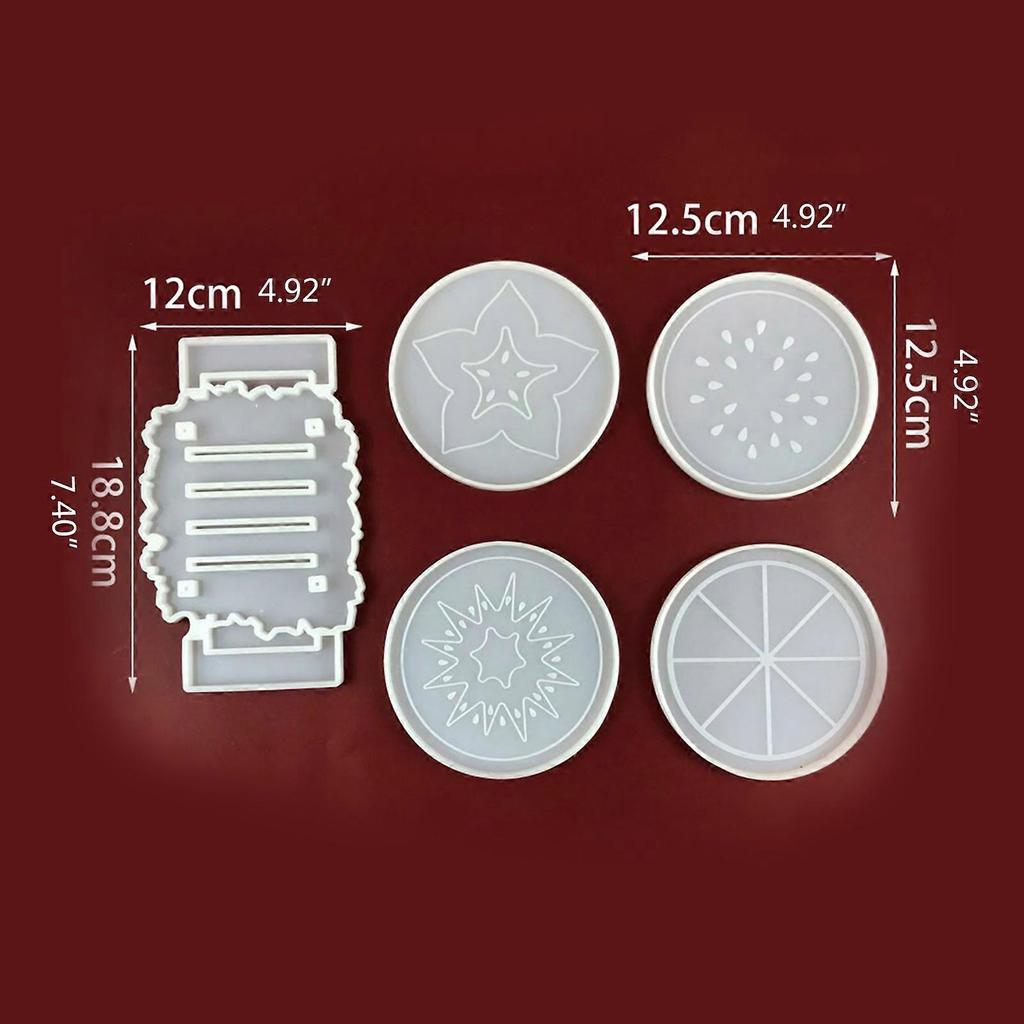 5 Pieces Coaster Molds for Resin Casting Resin Coaster Molds Round Epoxy Silicone Molds Great for Making Coasters