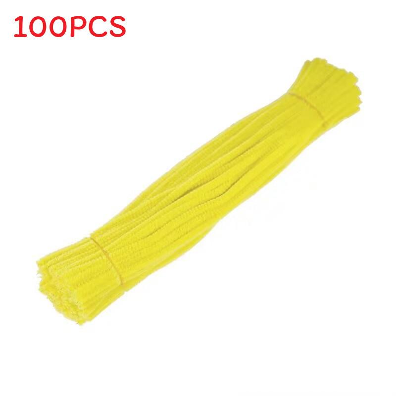 Pcs 100 Colorful Plush Root Twisting Rod Soft Felt Wire Strips Diy Decorations