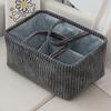 Fabric Storage Basket For Diapers And Clothes With Dividers For Nursery Organization
