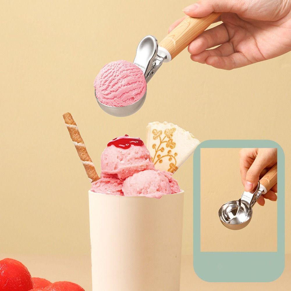 Trigger Release Spring-loaded Ice Cream Scoop Stainless Steel Fruit Scoop Fruit Ball Digger Home