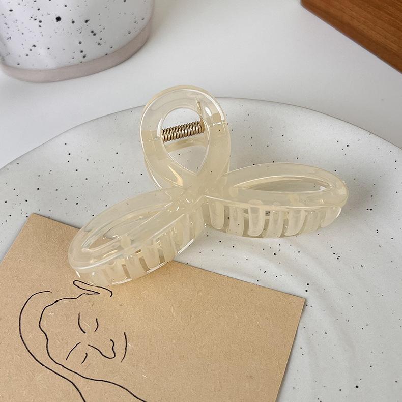 New Bow Sweet Acrylic Hair Claw Shark Clips Solid Color Grab Clip for Women Girls Elegant Hairpins Fashion Hair Accessories