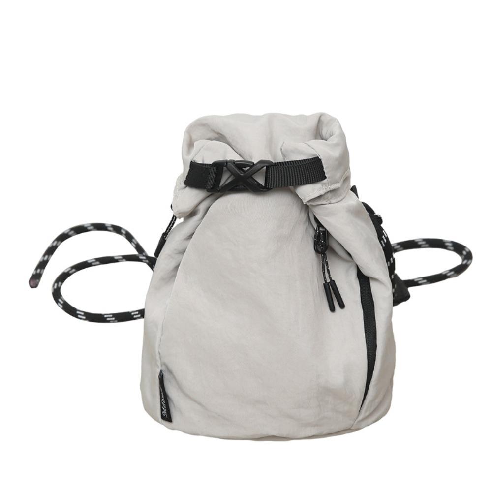 

Handbag Drawstring Bucket Bag Purse Small Crossbody Bag Simple Nylon Shoulder Bag Girls серый